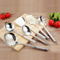 不锈钢锅铲套装汤勺子漏勺炊具厨房用具七件套不锈钢全套铲勺架