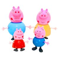 小猪佩奇奥特曼哆啦a梦蛋糕装饰摆件皮卡丘布朗熊叮当猫玩具 小猪佩奇硬头5套