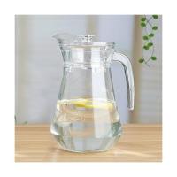 带盖冷热水玻璃杯杯套夏天玻璃凉水壶套装超大容量家用量杯冷水杯 1.3升有盖鸭嘴壶