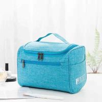 洗漱包男士大容量多功能女化妆包防水便携简约出差护理用品收纳袋 加厚款蓝色（送杯子）