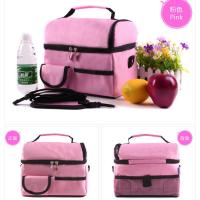 双层保温包冰包冰袋背奶包保温袋母乳饭盒便当包午餐箱冷藏保鲜包 粉色(送3个冰袋)普通款