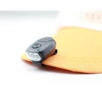 新品迷你帽子灯3LED夹帽灯照明灯钓鱼灯夜钓上饵小头灯工作灯 夹帽灯送电池 默认