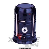 露营灯太阳能马灯帐篷手提充电家用户外多功能野营强光照明超亮挂 雅致黑 [太阳能+可给手机充电