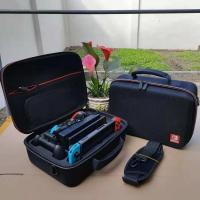 任天堂switch收纳包ns游戏机包全套配件大包斜挎整理包硬壳保护包 黒色大包(送钢化膜加摇杆帽)