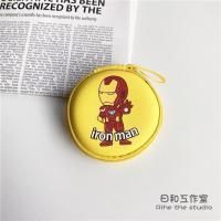 数据线收纳包耳机整理盒可爱卡通小零钱便携数码充电器保护袋U盘 小圆包 钢铁侠