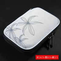 数码收纳包 2.5寸移动硬盘包保护盒充电宝整理包收纳套多功能便携 [花纹银色]*送理线带