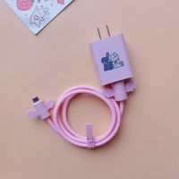 VIVO X60/X50/X30/Pro/S9/7e数据线保护套手机耳机充电器线缠绕绳 布丁狗(翅膀珠光粉) 数据线套