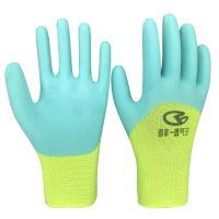 12-48双乳胶发泡王手套劳保浸胶耐磨防滑透气加强指带胶工作防护 新丰透气王（12双）