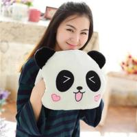 卡通熊猫毛绒不充电双插手抱枕暖手宝套暖手袋手捂女朋友生日礼 三角眼暖手捂