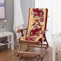 木沙发套带海海绵垫午休躺椅通用坐垫摇椅垫子长椅垫保暖加厚海绵 荷塘月月黄色 47x125cm