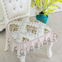 四季欧式餐椅垫坐垫家用防滑餐桌椅子垫子凳子套罩座垫屁股垫加厚 如花似锦米黄 45*43cm