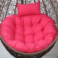 单人吊篮坐垫圆形一体椅垫四季可用换洗布套摇篮通用加大汽车坐垫 枚红色 坐垫送枕头 看清换洗布套没有填充棉