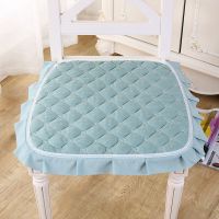 餐椅垫餐桌椅子坐垫凳子垫子套罩椅子垫加厚座垫家用四季通用椅垫 梅花绿布边 45厘米左右通用(2个装)