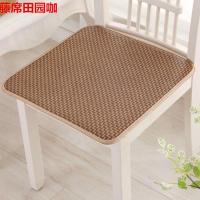 夏季冰丝藤席椅子垫餐椅垫学生坐垫幼儿园凳子垫夏凉垫座垫 藤席田园咖 方形40*40cm