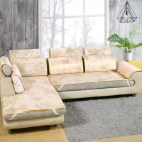 夏季冰丝沙发垫沙发夏凉垫凉席沙发凉席坐垫 简约现代 枫叶金 60x60cm