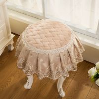 小圆凳子套罩家用布艺化妆凳梳妆台凳子欧式圆形坐垫钢琴凳套拆洗 水晶绒浅咖色 30cm圆形