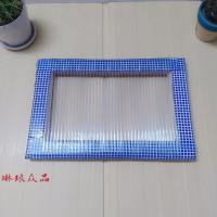 夏凉天凳子坐垫制衣厂坐垫透气网格服装厂凳子散热座垫 蓝色包边坐垫