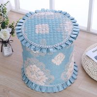 圆凳套罩方凳子套罩布艺全包家用凳子套罩沙发墩小圆凳坐垫罩套 奢香夫人蓝色 没有裙边圆形30厘米坐垫[花型随机]