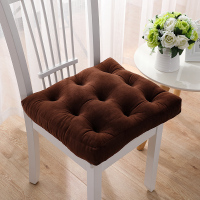 防滑棉花坐垫椅垫学生加厚榻榻米屁股垫教室方形凳子坐垫布艺毛绒 咖啡 38*38