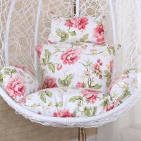 {吊篮坐垫单人吊兰可拆洗鸟巢秋千垫子吊椅靠垫藤摇篮加厚椅垫 粉红色 牡丹花粉 坐垫套(换洗外罩)