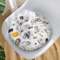 圆形加厚凳子坐垫棉麻飘窗藤椅餐椅垫学车学生办公室电脑椅子靠垫 时尚巴黎 45x45cm（圆形）