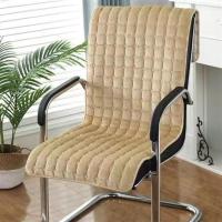 加厚连体坐垫椅子靠背垫一体垫办公室学生教室加厚座垫屁股垫屁垫 简边一体垫-米黄 45*135cm松紧带