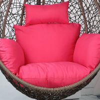 垫子藤椅单人吊篮吊椅坐垫单人座垫夏摇篮椅一体抱枕成人鸟巢四季 玫红色 换洗外套(注意不是坐垫)