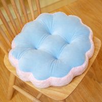 圆形坐垫久坐座垫办公室方形屁垫榻榻米学生椅子凳子垫子椅垫家用 无图蓝色[圆形款] 四季款多功能坐垫[42*42*10]