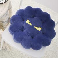 卡通圆形坐垫椅垫屁股垫子板凳餐椅垫榻榻米座垫冬季加厚学生坐垫 恶魔眼(深蓝) 花朵坐垫(43*43CM)