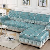 沙发垫四季通用防滑全包万能沙发套罩现代简约蕾丝沙发坐垫靠背巾 麋鹿 绿色 70*70厘米(一张)