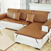 沙发垫夏季凉席冰丝布艺防滑沙发套客厅藤席沙发坐垫子夏天款 宽边浅咖 40*40椅子垫(花色随机)