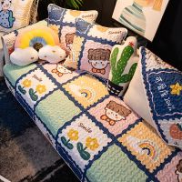 布艺沙发垫四季通用防滑全棉沙发巾可爱北欧现代简约沙发套罩盖布 可爱小孩 70*70