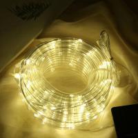 不插电彩灯条led灯带闪光灯 花园布置氛围灯户外防水太阳能庭院灯 暖色 USB铜线灯 7米 2模式