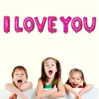 创意婚房布置用品结婚墙礼新婚节庆浪漫卧室铝膜气球新房布置装饰 粉色 I LOVE YOU 送 打气筒+胶点