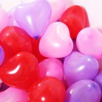 结婚爱心形LOVE气球装饰婚庆婚房婚礼情人节告白浪漫创意场景布置 心形无字款（红+粉+紫） 50个无赠品