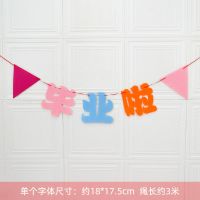 毕业典礼布置装饰用品气球幼儿园晚会派对小学初高中教室场景背景 毕业啦拉花(单条)