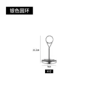 西餐厅桌号码牌夹不锈钢圆环支架广告牌婚庆餐桌牌台签名片菜名夹 银色 高10cm[4寸]