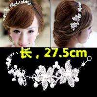 新娘头饰三件套套装韩式发饰皇冠婚庆项链首饰结婚礼饰品婚纱配饰 花色