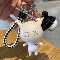 萌蠢乖巧宝宝钥匙扣女可爱卡通情侣钥匙链挂件包包挂饰毕业礼物 酷炫白仔 普通装