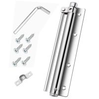 不锈钢可调节闭门器家用轻型自动关门器暗藏式简易弹簧合页 不锈钢