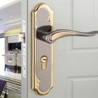 欧式门锁室内门锁卧室门锁房门锁木门锁门把手拉手锁具通用型门锁 F款-钛金(工程门锁) 整套门锁