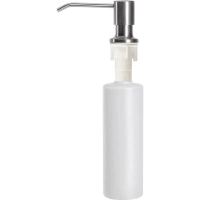 水槽皂液器延长管厨房洗洁精加长管子洗菜盆不锈钢拉丝头洗涤剂瓶 不锈钢镍拉丝 304不锈钢按压头+330ML容量