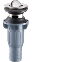 304不锈钢面盆洗脸盆下水器全套台盆洗手池防臭下水管配件套装 半钢灰帽翻板带溢水孔