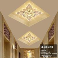 led过道水晶吸顶灯走廊灯天花射灯入户灯阳台吊顶筒灯三色玄关灯 3w暖光 暗装:标准款(20*20对角27)