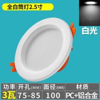 佛山照明筒灯led天花筒灯家用射灯客厅吊顶工程过道嵌入式3W筒灯 2.5寸3W 白光 6500K