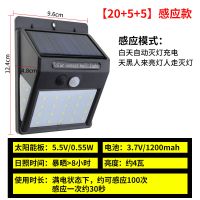 太阳能灯家用防水感应灯三面发光超亮led灯新农村走廊厕所庭院灯 30灯珠[感应]三面发光