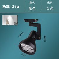 led轨道射灯店铺服装店超亮商用par30轨道灯天花灯导轨式led单灯 黑壳-白光 飞利浦24瓦买三送一米轨道