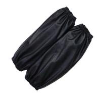 婴幼儿套袖皮套防水儿童套防尿裤宝宝套脚的袖套 秋冬皮袖套护 黑色细松紧(3双) 中号