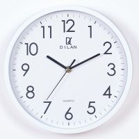帝斓静音挂钟客厅钟表卧室现代简约石英钟表家用时钟创意时尚挂表 珍珠白(中号26CM)