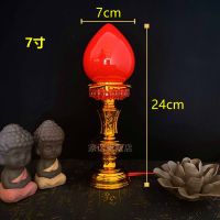 插电LED旺财波灯电蜡烛财神供灯寿桃灯烛台招财灯供佛长明莲花灯 7寸 旺财波灯(1对装) 一 对LED灯泡